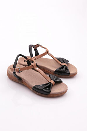 Dgn 2512 Kadın Düz Taban Bilekten Bağlama Sandalet