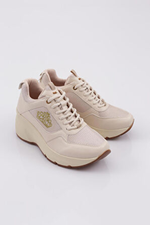Dgn 62158 Kadın Kalin Taban Bağcikli Sneaker