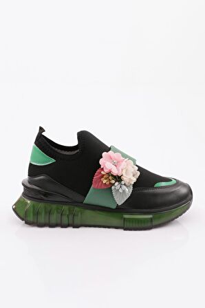 Dgn 240 Kadın Çiçek Detayli Sneakers