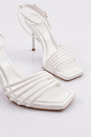 Dgn 1158 Kadın İnce Topuk 5 Şerit Topuklu Ayakkabi