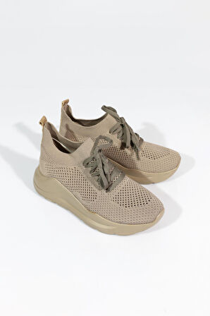 Dgn 745 Kadin Bağcikli Örgülü Sneaker Ayakkabi