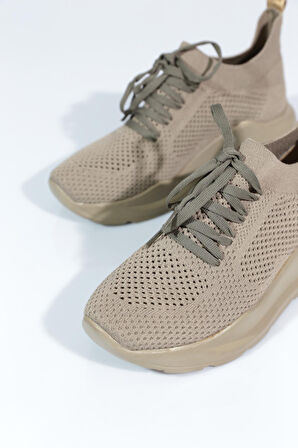 Dgn 745 Kadin Bağcikli Örgülü Sneaker Ayakkabi