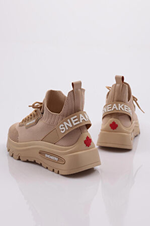Dgn 071 Kadın Arkasi Yazi Lastikli Sneaker