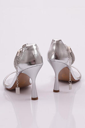 Dgn 4607 Kadin Tek Şeritli Bilekten Bağlamali Topuklu Ayakkabi