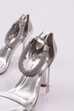 Dgn 4607 Kadin Tek Şeritli Bilekten Bağlamali Topuklu Ayakkabi