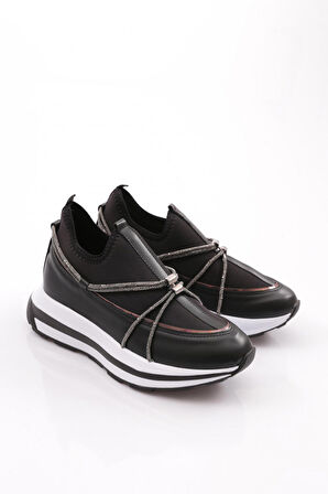 Dgn 2032 Kadın Taş İp Desenli Spor Ayakkabi