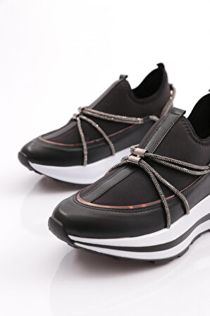 Dgn 2032 Kadın Taş İp Desenli Spor Ayakkabi