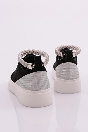Dgn Es851 Kadın Kalin Taban Halhal Detayli Silver Taşli Sneakers Ayakkabi