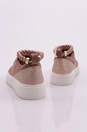 Dgn Es851 Kadın Kalin Taban Halhal Detayli Silver Taşli Sneakers Ayakkabi