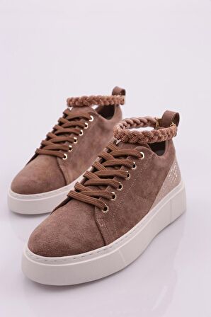 Dgn Es851 Kadın Kalin Taban Halhal Detayli Silver Taşli Sneakers Ayakkabi