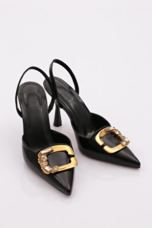 Dgn 5002 Kadin C Tokali Arkasi Açik Topuklu Ayakkabi