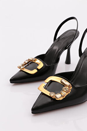 Dgn 5002 Kadin C Tokali Arkasi Açik Topuklu Ayakkabi