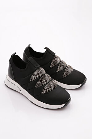 Dgn 222 Kadin Kalin Taban Baklava Desenli Sneaker Ayakkabi