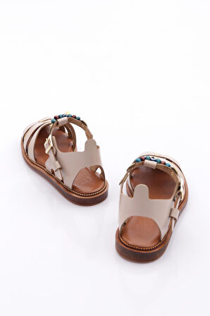 Dgn 306 Kadin Bilekten Bağlama Boncuklu Sandalet