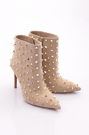 Dgn 1123 Kadın Diken Taşli Topuklu Bot