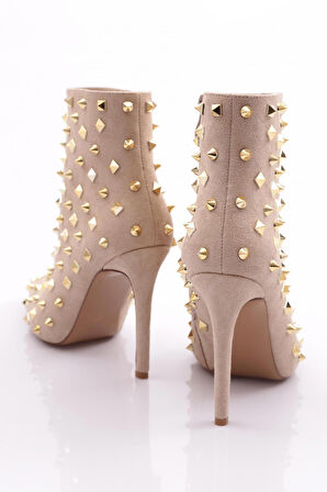 Dgn 1123 Kadın Diken Taşli Topuklu Bot