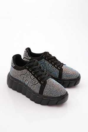 Dgn 501 Kadin Bağcikli Kalin Taban Sneaker Ayakkabi