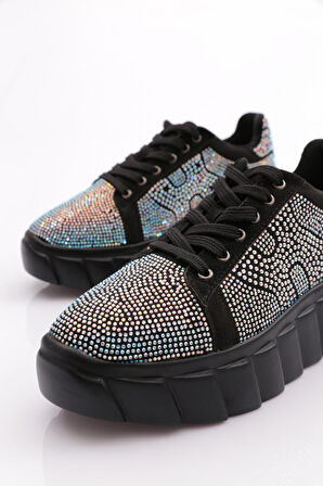 Dgn 501 Kadin Bağcikli Kalin Taban Sneaker Ayakkabi