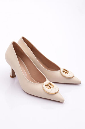 Dgn 2603 Kadın Yuvarlak Tokali Topuklu Ayakkabi