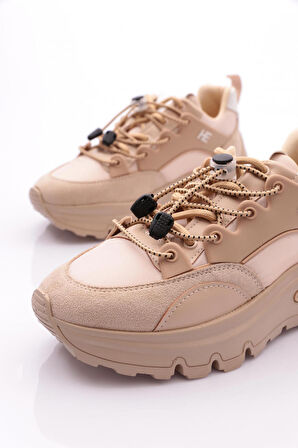 Dgn 075 Kadın Bağcikli Kalin Taban Spor Ayakkabi