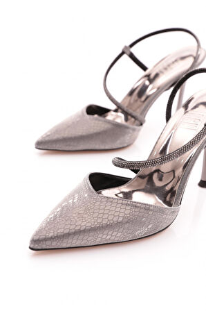 Dgn 205 Kadin Taş İpli Kadin Topuklu Abiye Ayakkabi