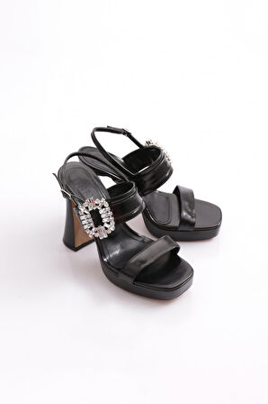 Dgn C5100 Kadin Yani Taşli Topuklu Ayakkabi