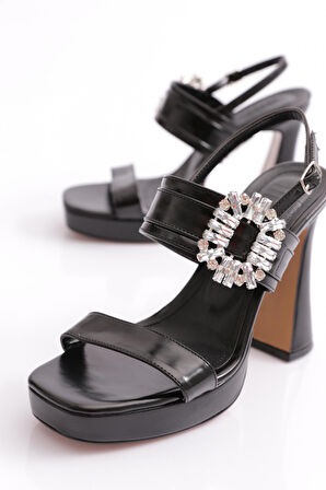 Dgn C5100 Kadin Yani Taşli Topuklu Ayakkabi