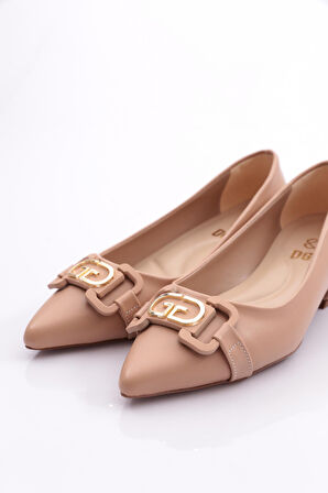 Dgn 6847 Kadin Metal Aksesuarli Topuklu Ayakkabi