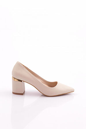 Dgn 3300-23Y Kadin Sivri Burun Kalin Topuklu Ayakkabi