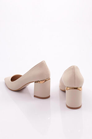 Dgn 3300-23Y Kadin Sivri Burun Kalin Topuklu Ayakkabi