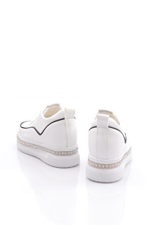 Dgn Pm128-K087 Kadin Yanlari Taşli Sneaker Ayakkabi