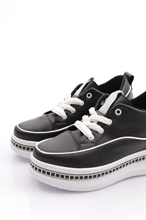 Dgn Pm128-K087 Kadin Yanlari Taşli Sneaker Ayakkabi