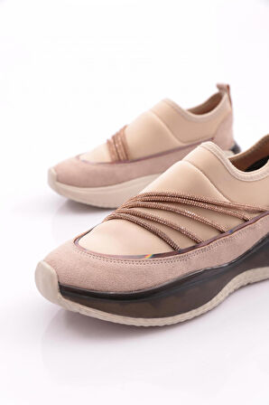 Dgn P5 Kadin Taş İp Şeritli Spor Ayakkabi