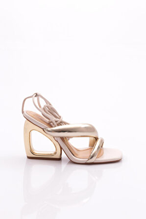 Dgn 2442 Kadın Bileği İp Sarmali Topuklu Abiye Ayakkabi