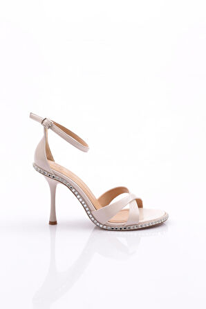 Dgn 2431 Kadın Çapraz Bantli Topuklu Abiye Ayakkabi