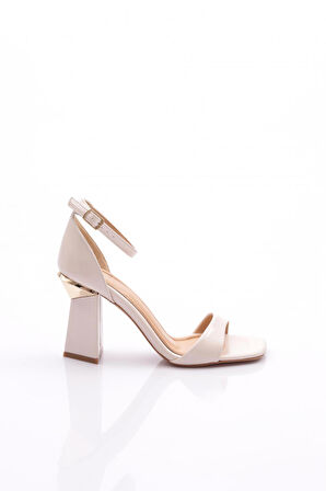 Dgn 2443 Kadin Bilekten Bağlama Topuklu Abiye Ayakkabi