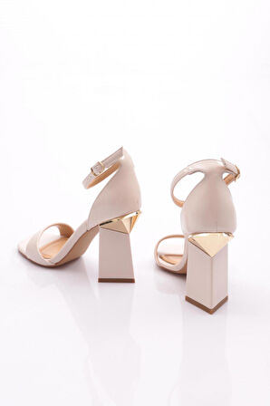 Dgn 2443 Kadin Bilekten Bağlama Topuklu Abiye Ayakkabi