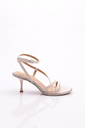 Dgn 2418 Kadın Bilekten Bağlamali Topuklu Abiye Ayakkabi