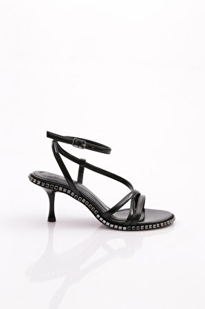 Dgn 2418 Kadın Bilekten Bağlamali Topuklu Abiye Ayakkabi