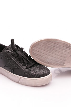 Dgn Pm54-K1021 Kadin Yildiz Desenli Sneaker Ayakkabi