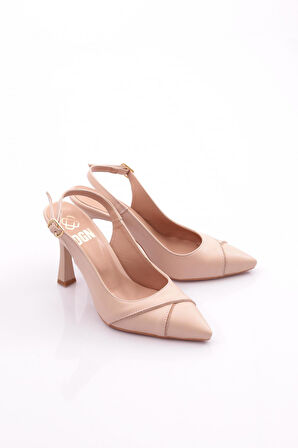 Dgn 891 Kadin Sivri Burun Bilekten Bağlamali Topuklu Ayakkabi