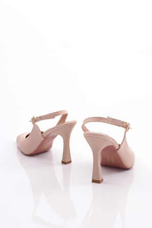 Dgn 891 Kadin Sivri Burun Bilekten Bağlamali Topuklu Ayakkabi