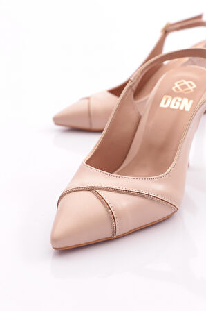 Dgn 891 Kadin Sivri Burun Bilekten Bağlamali Topuklu Ayakkabi