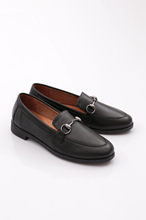 Dgn 1850 Kadin Metal Aksesuarli Loafer Ayakkabi