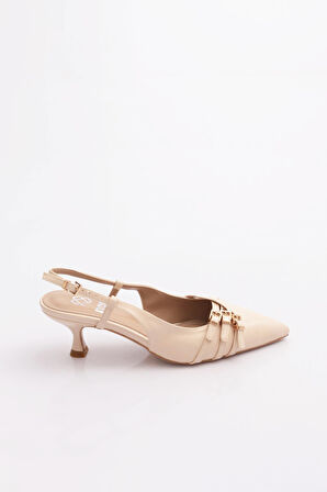 Dgn 6851 Kadin Kemer Detayli Topuklu Ayakkabi