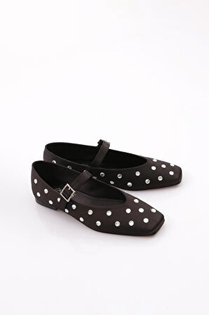 Dgn 2050 Taş Süslemeli Kemer Detatli Kadin Babet