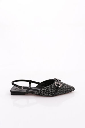 Dgn 6006 Kadin Metal Aksesuarli Arkadan Bağlamali Babet