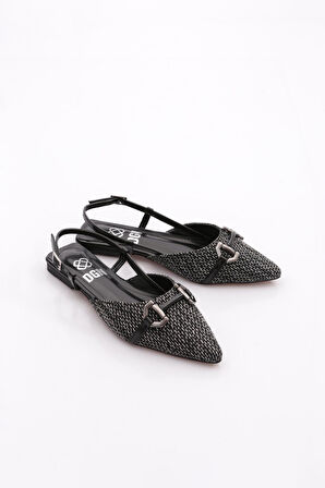 Dgn 6006 Kadin Metal Aksesuarli Arkadan Bağlamali Babet