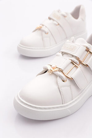 Dgn B1005 Kadin Aksesuarli Kemer Detayli Sneakers Ayakkabi