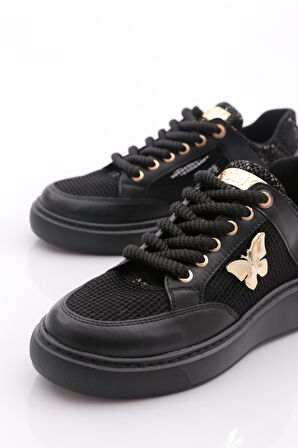 Dgn B1007 Kadin Fileli Aksesuarli Sneakers Ayakkabi